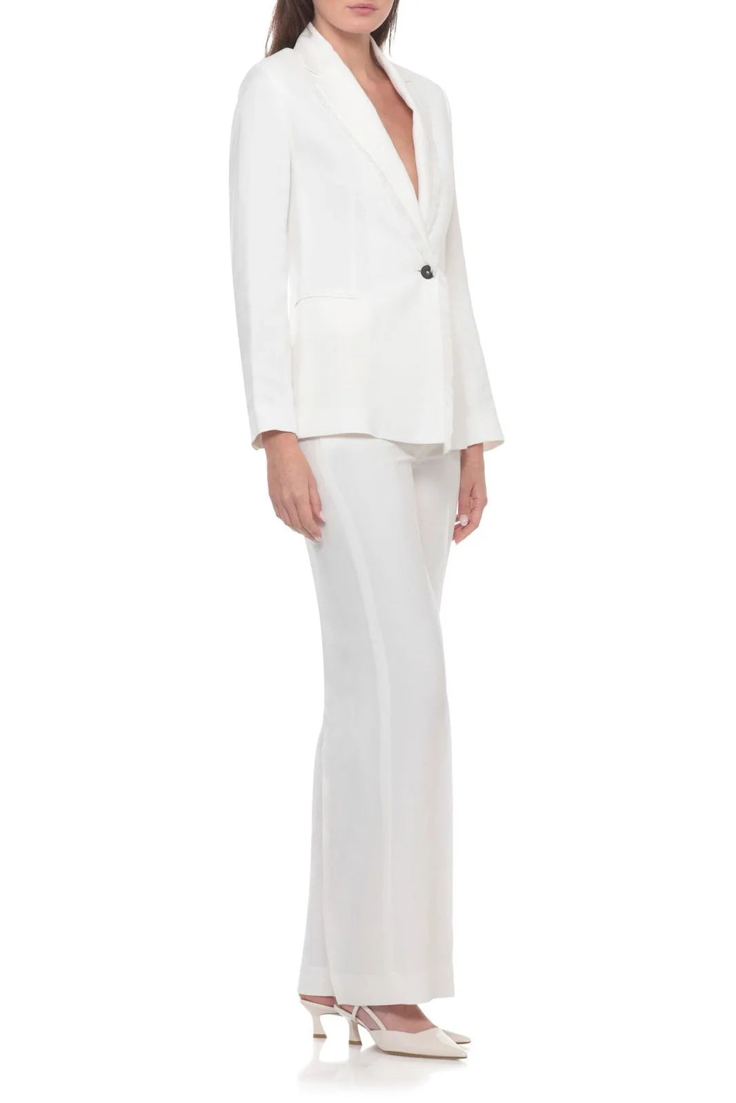 FINNEGAN LINEN BLEND BLAZER - WHITE