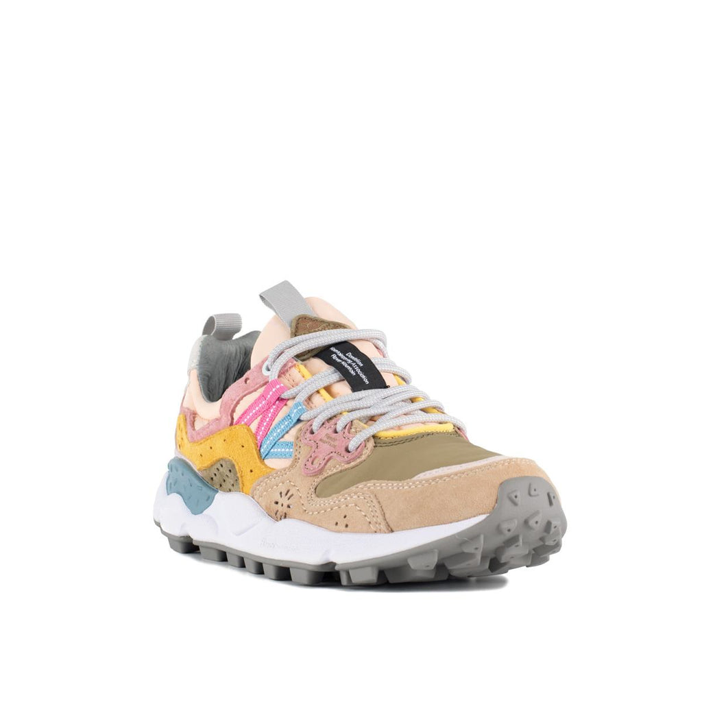 YAMANO 3 WOMAN SUEDE NYLON SNEAKER - DARK ROSE/CHESTNUT