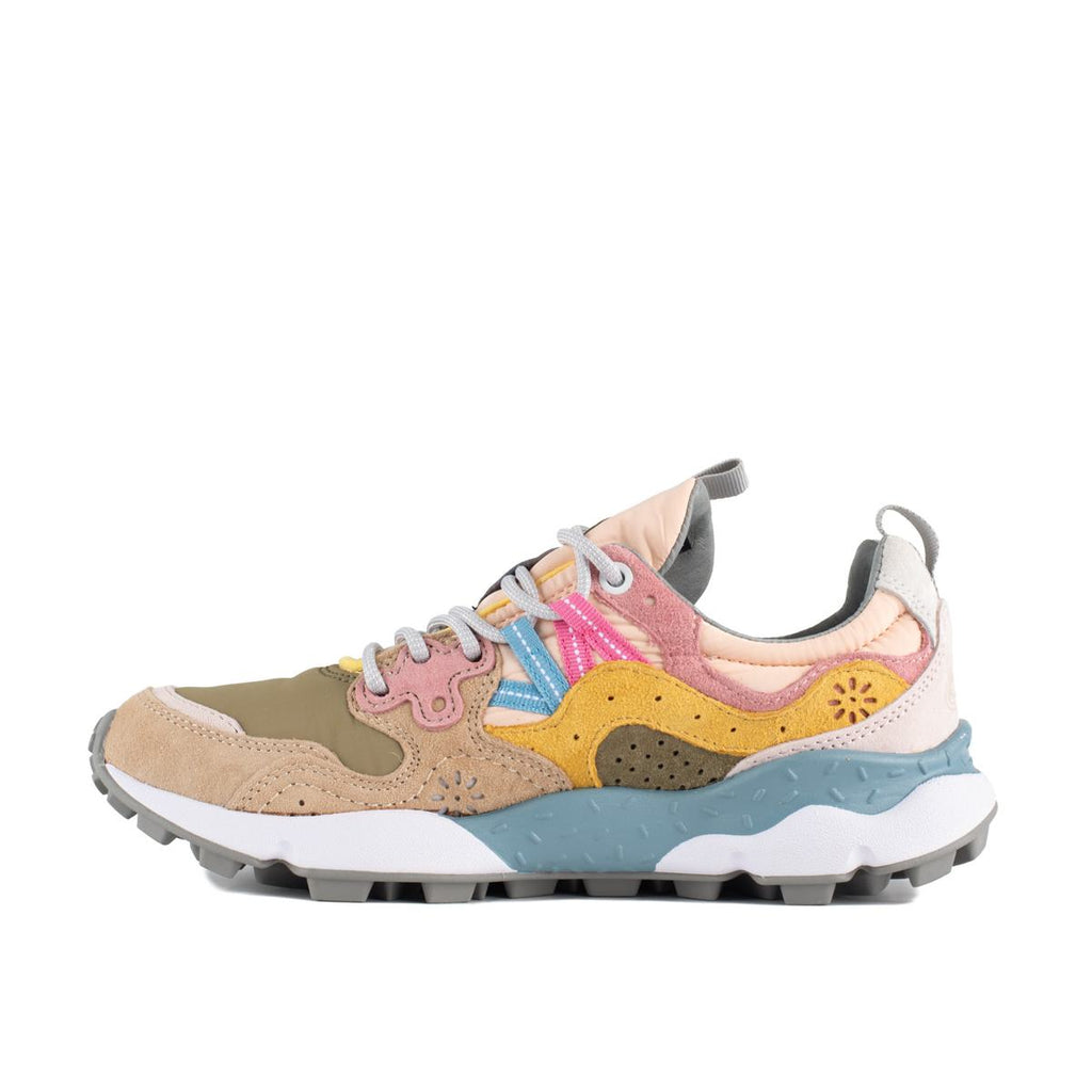 YAMANO 3 WOMAN SUEDE NYLON SNEAKER - DARK ROSE/CHESTNUT