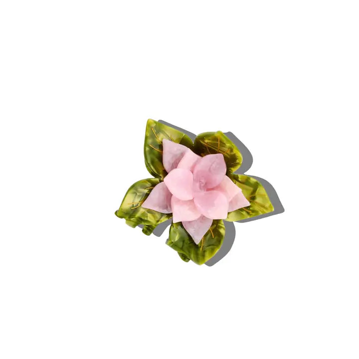 HAND-PAINTED ORIGAMI MAGNOLIA FLOWER HAIR CLIP