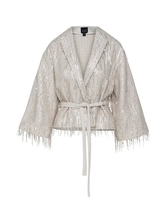 SILVER BLAZER WITH SEQUINS