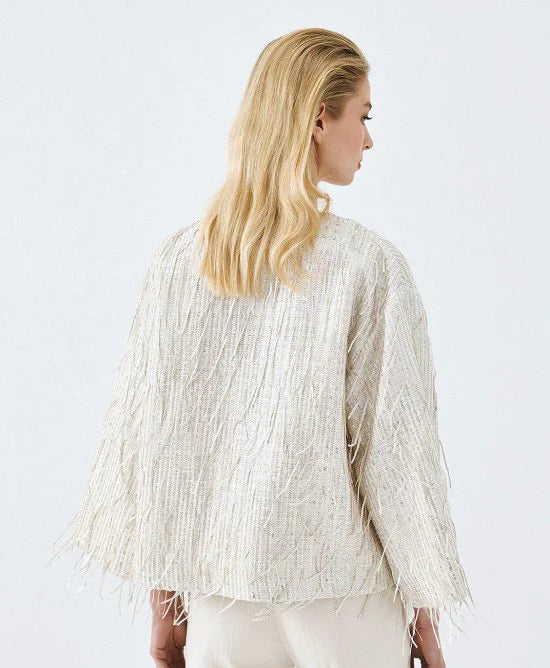 SILVER BLAZER WITH SEQUINS