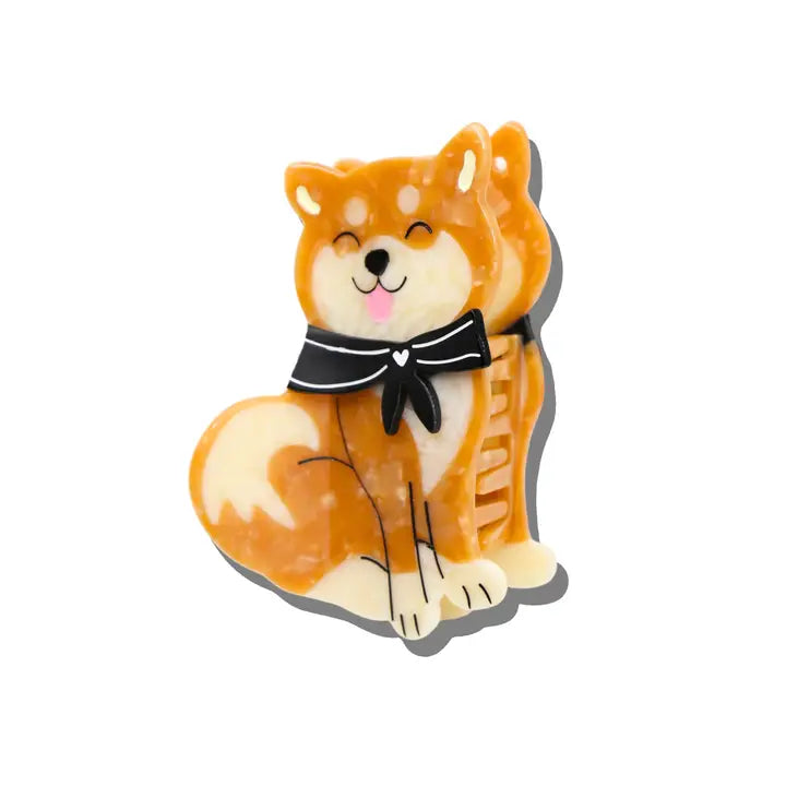 HAND PAINTED SHIBA INU CLAW CLIP