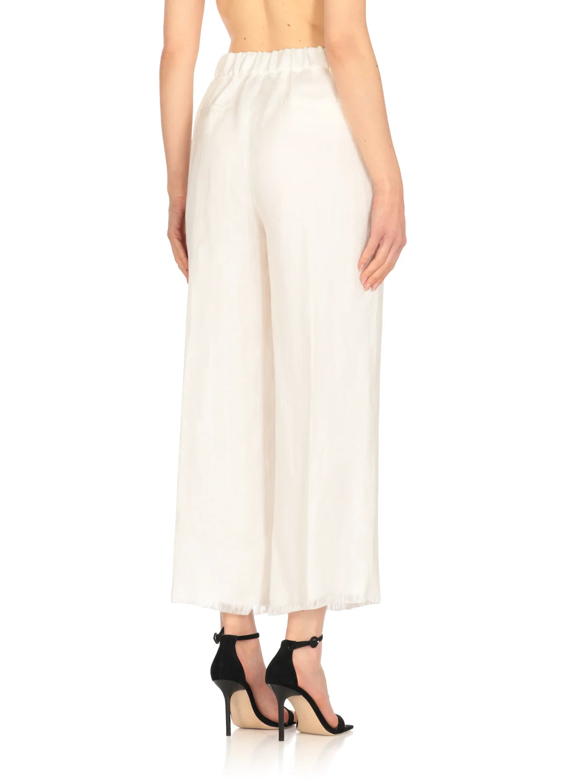 TORRES WIDE LEG LINEN TROUSER - WHITE