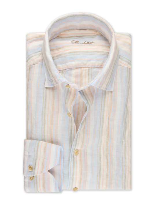 PASTEL VERTICAL STRIPE LINEN SHIRT