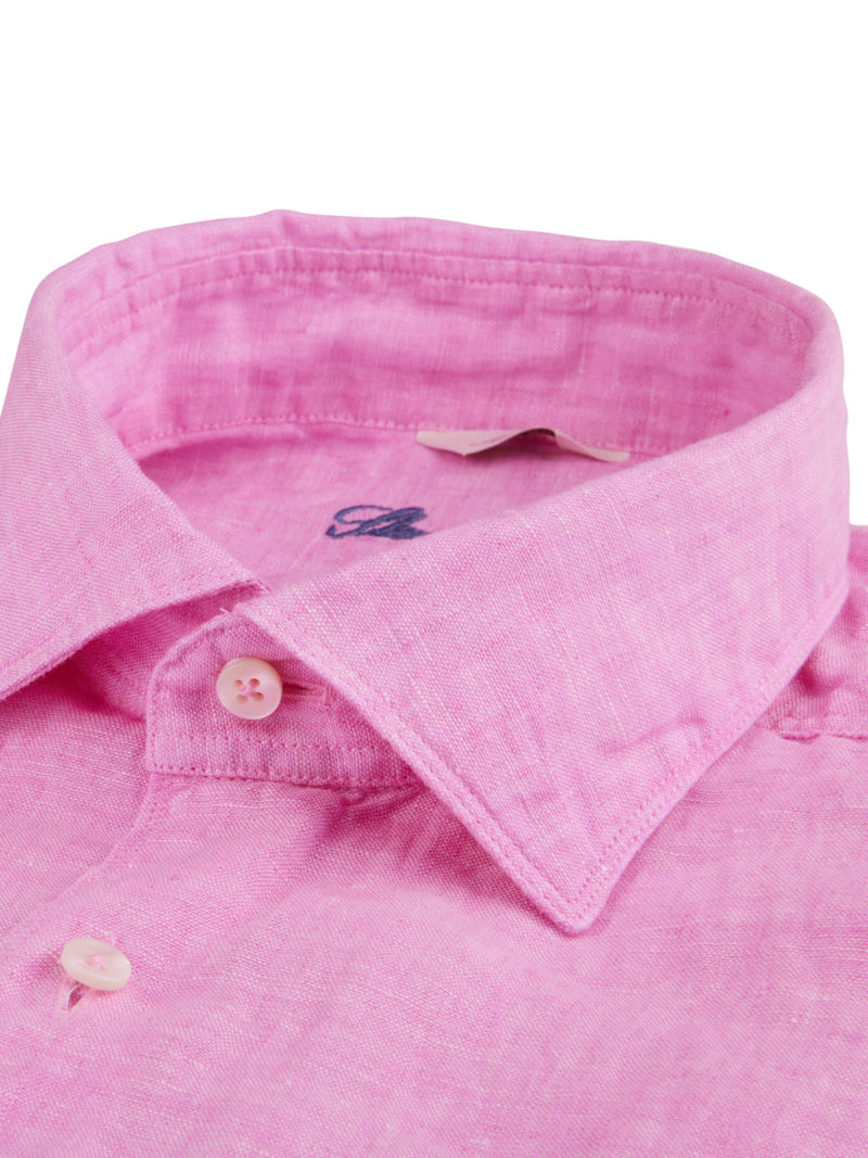 BRIGHT PINK LINEN SHIRT