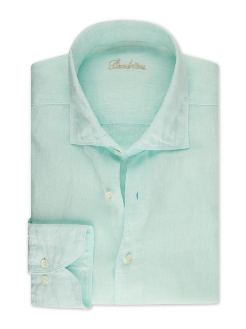 LIGHT AQUA LINEN SHIRT