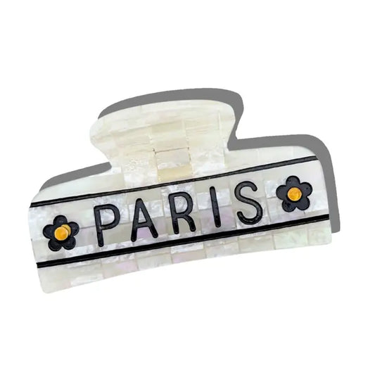 HAND PAINTED PARIS MOSAIC CLAW HAIR CLIP