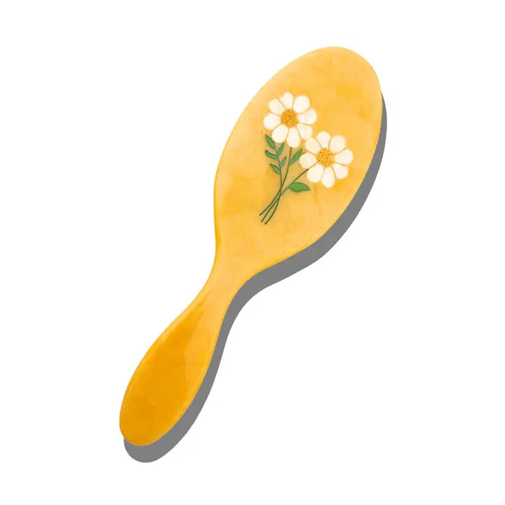 HAND PAINTED VINTAGE DAISY STEM HAIR BRUSH