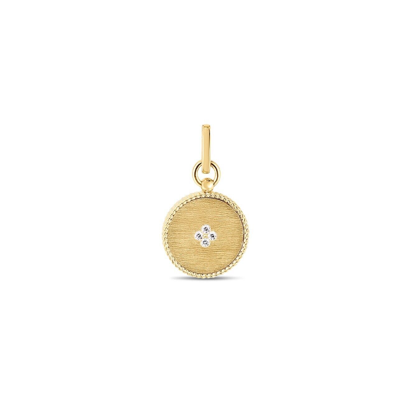 18K YG VEN PRN SM DIA/MOP MEDALLION