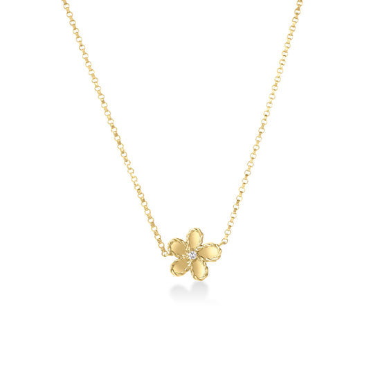 18K JASMINE DIAMOND TINY FLOWER NECKLACE