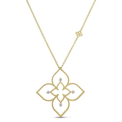 18K YG PRINCESS FLOWER NECKLACE