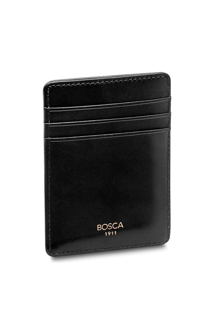 OLD LEATHER DELUX FRONT POCKET WALLET - BLACK