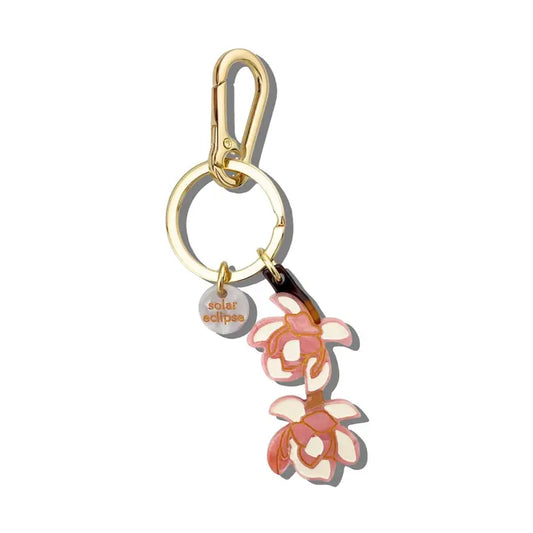 HAND PAINTED MAGNOLIA BRANCH BAG CHARM