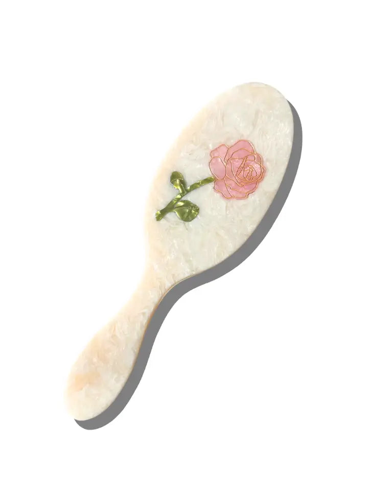 HAND-PAINTED SPRING ROSE AMAZING HAIR DAY BRUSH