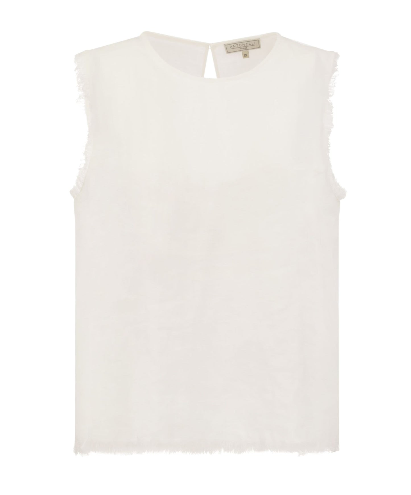 CHARLES LINEN BLEND SLEEVELESS TOP - WHITE