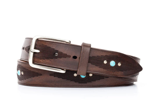 1 3/8 NAVAJO RANCH CALF BELT- CHOCOLATE