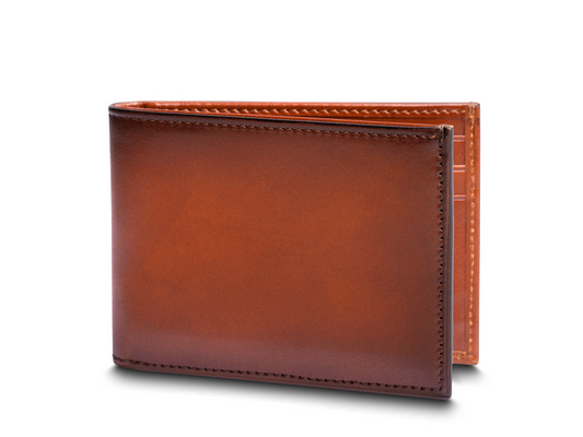 HARD BURNISHED ITALIA SMALL BIFOLD WALLET - AMBER