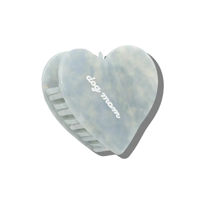 HAND PAINTED DOG MOM HAIR CLIP- BLUE