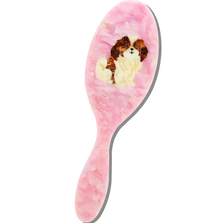 HAND PAINTED SHIH TZU PUP BRUSH