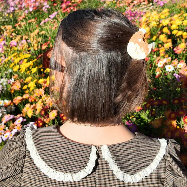 HAND PAINTED FRENCH HEN CLAW HAIR CLIP