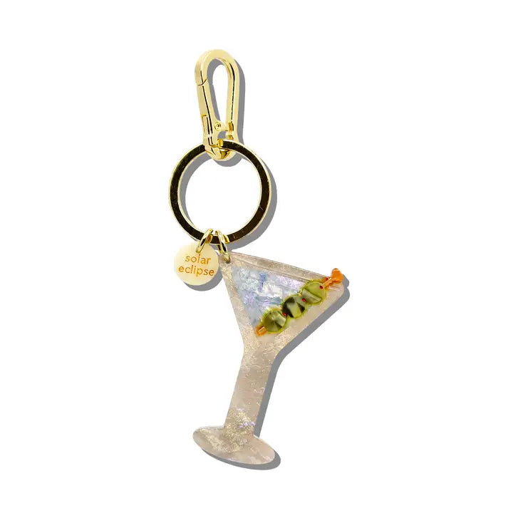 HAND PAINTED MARTINI BAG CHARM + KEYCHAIN