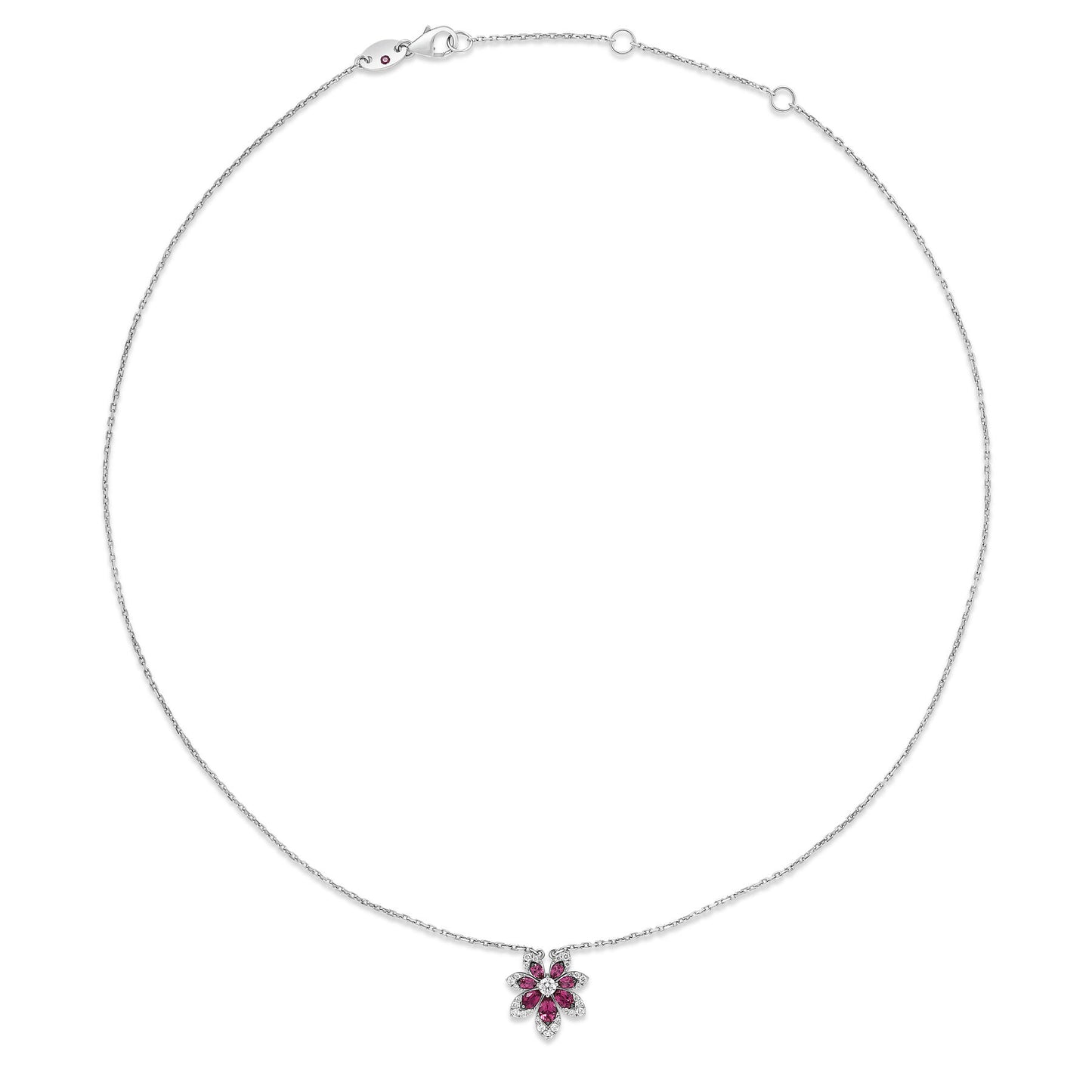 18K DIAMOND RUBELLITE TIARE NECKLACE