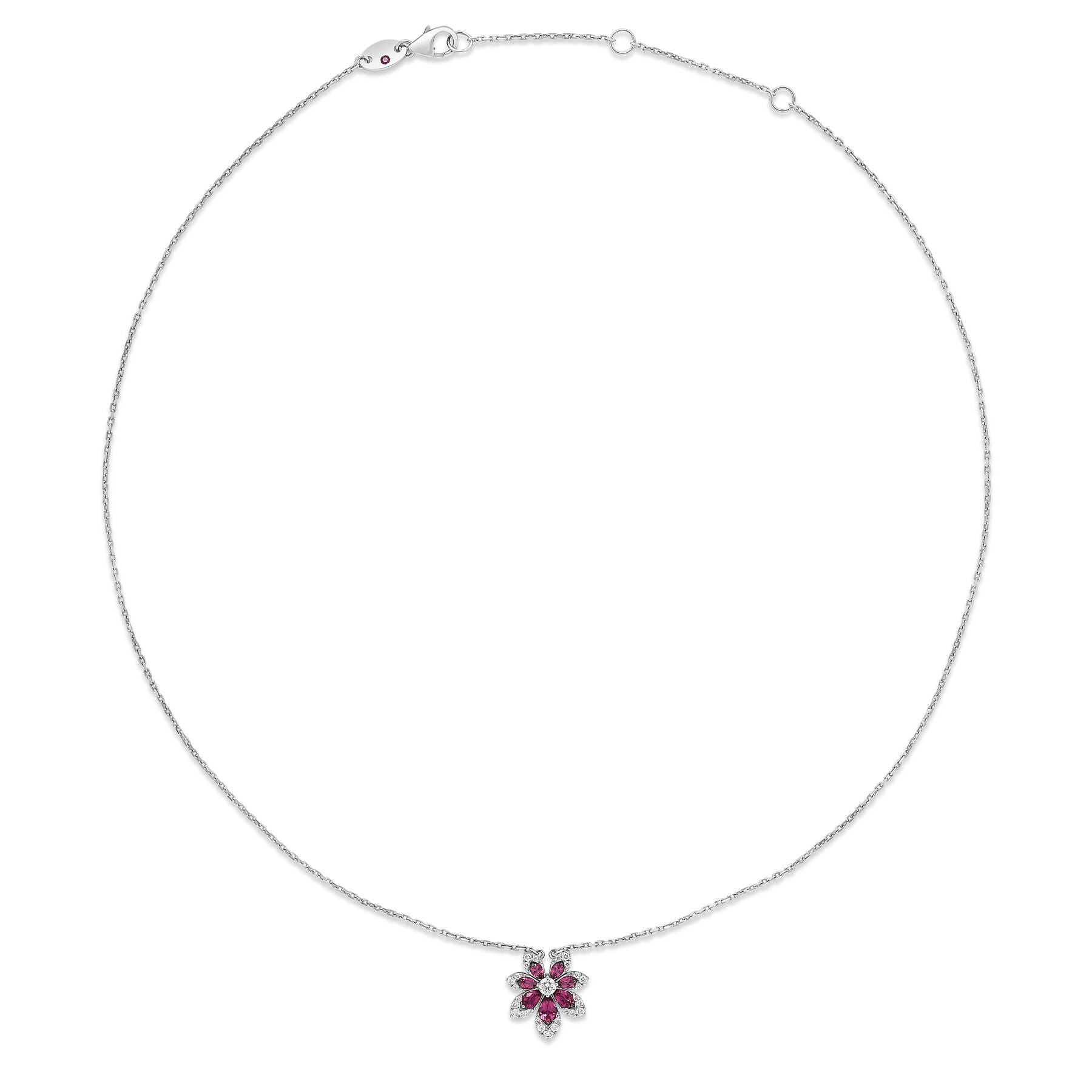 18K DIAMOND RUBELLITE TIARE NECKLACE