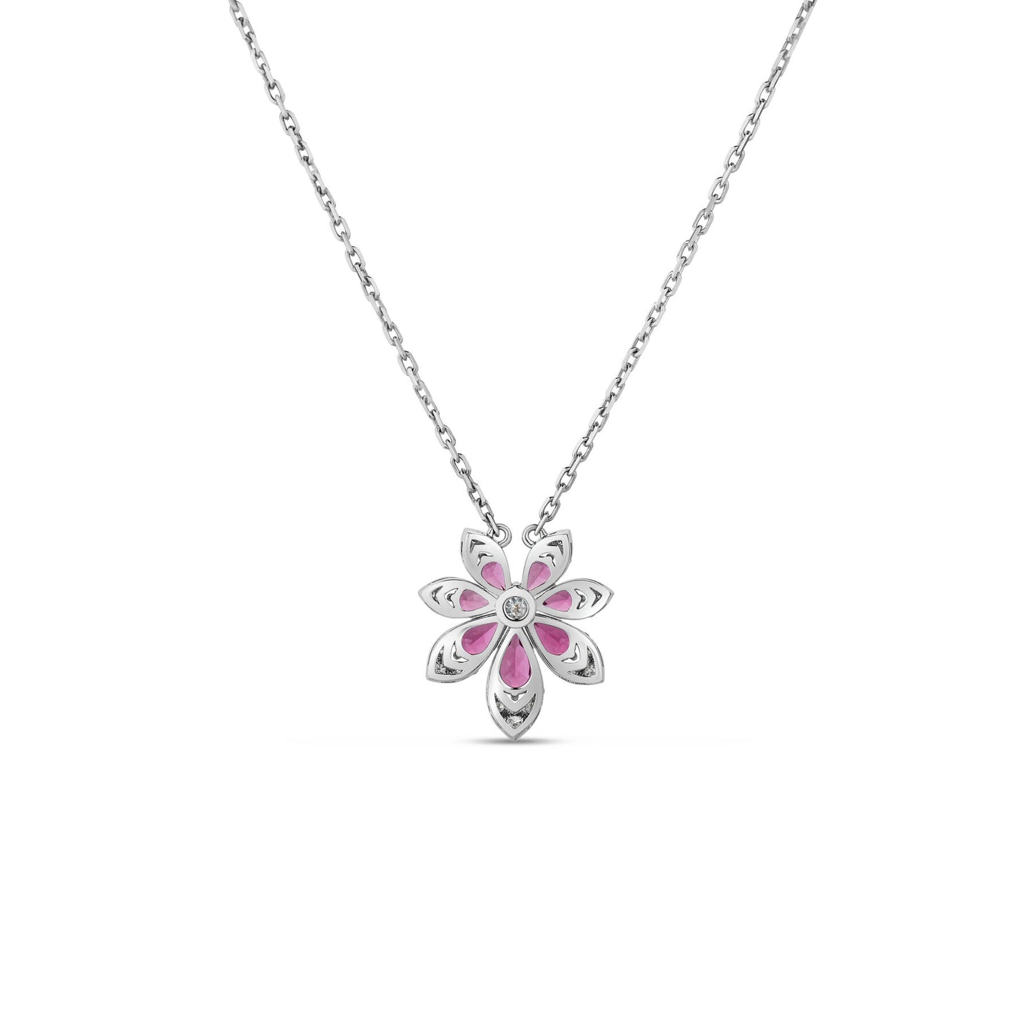 18K DIAMOND RUBELLITE TIARE NECKLACE