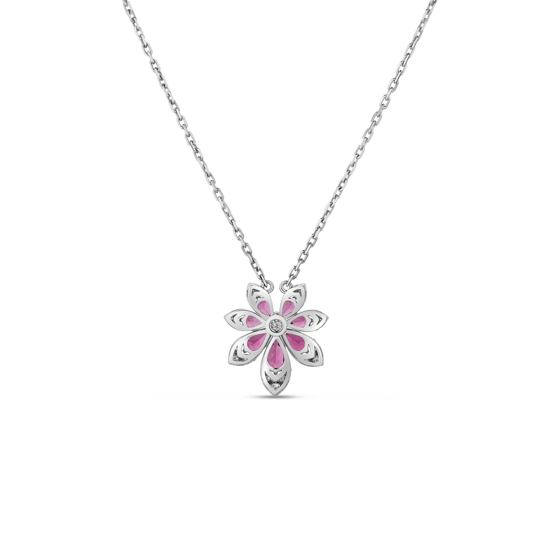 18K DIAMOND RUBELLITE TIARE NECKLACE