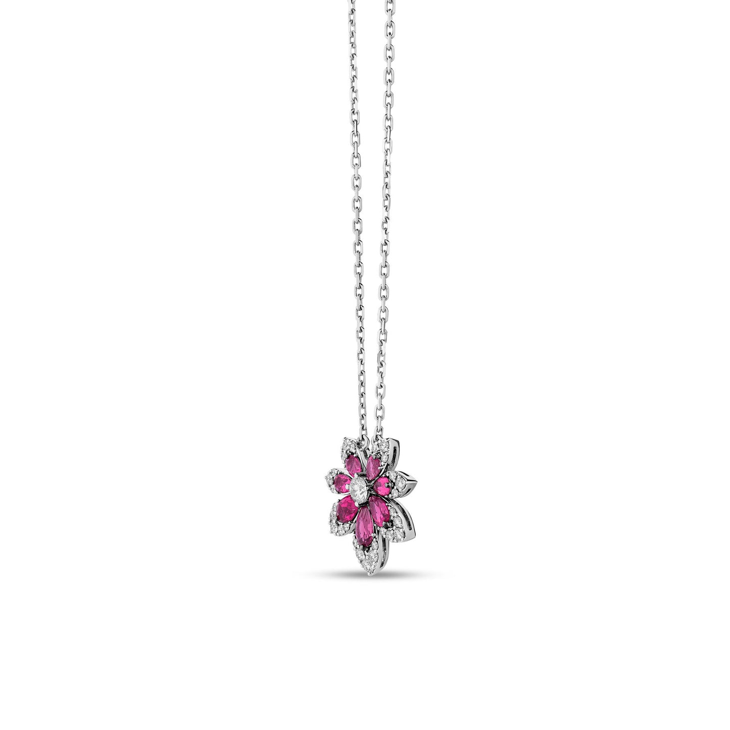 18K DIAMOND RUBELLITE TIARE NECKLACE