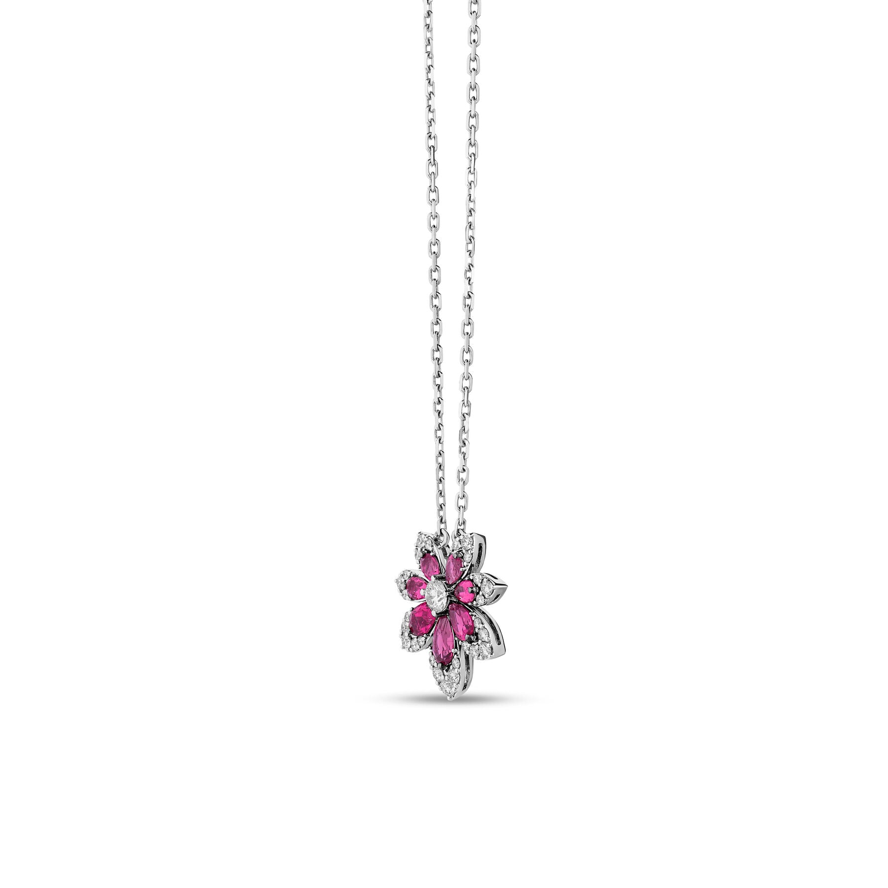 18K DIAMOND RUBELLITE TIARE NECKLACE