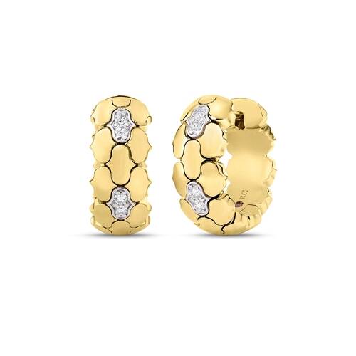 18K YELLOW & WHITE GOLD DIAMOND COBRA EARRINGS