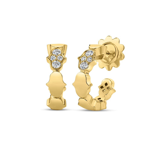 18K YG DIAMOND COBRA EARRINGS