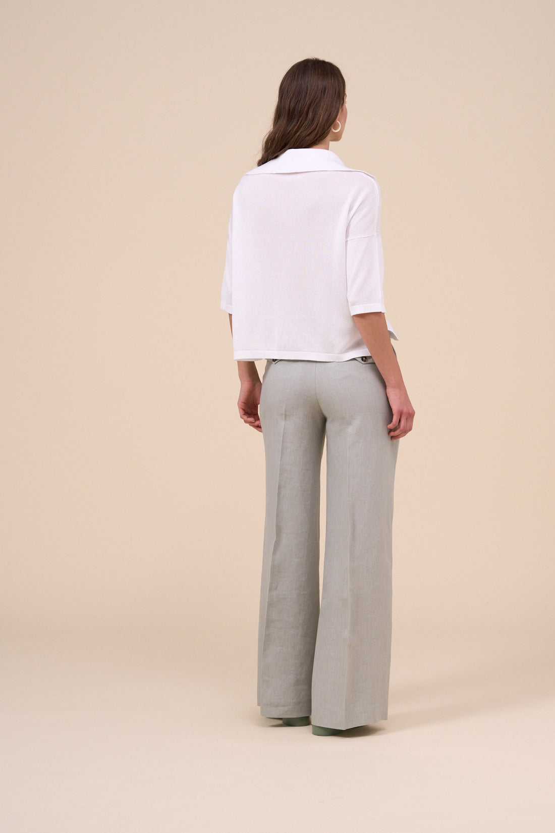 GLORIA LIGHT BEIGE DELAVE LINEN PANT