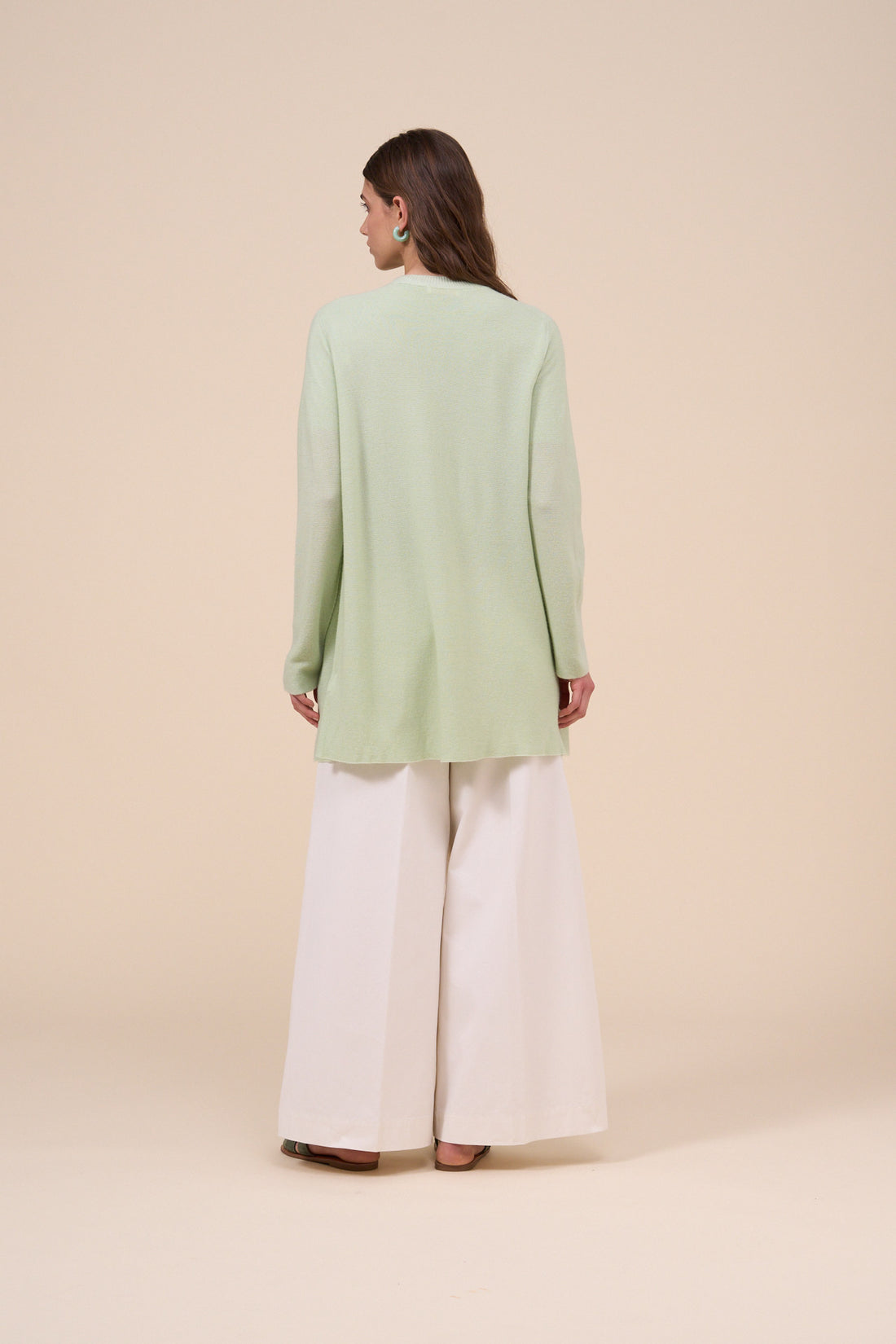 ROMETTA LIGHT GREEN CASHMERE SILK CARDIGAN