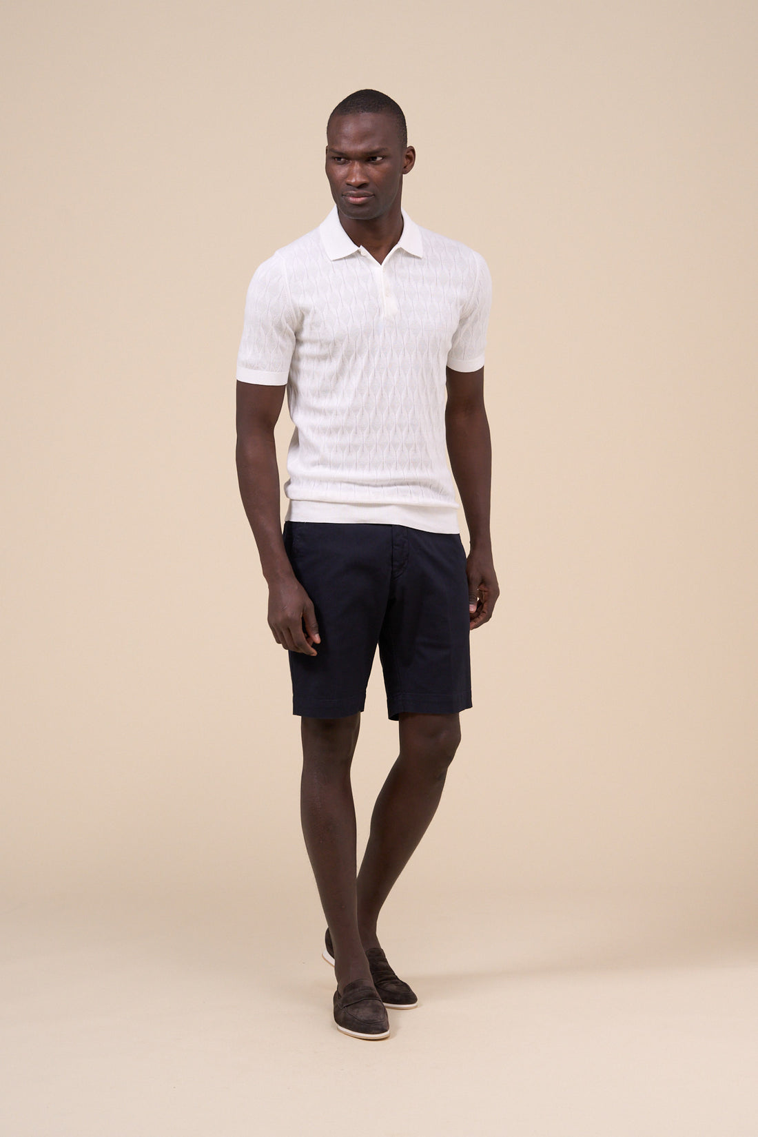 RUMBA WHITE COTTON KNIT POLO