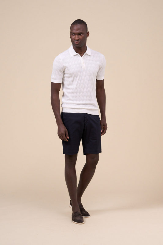 RUMBA WHITE COTTON KNIT POLO