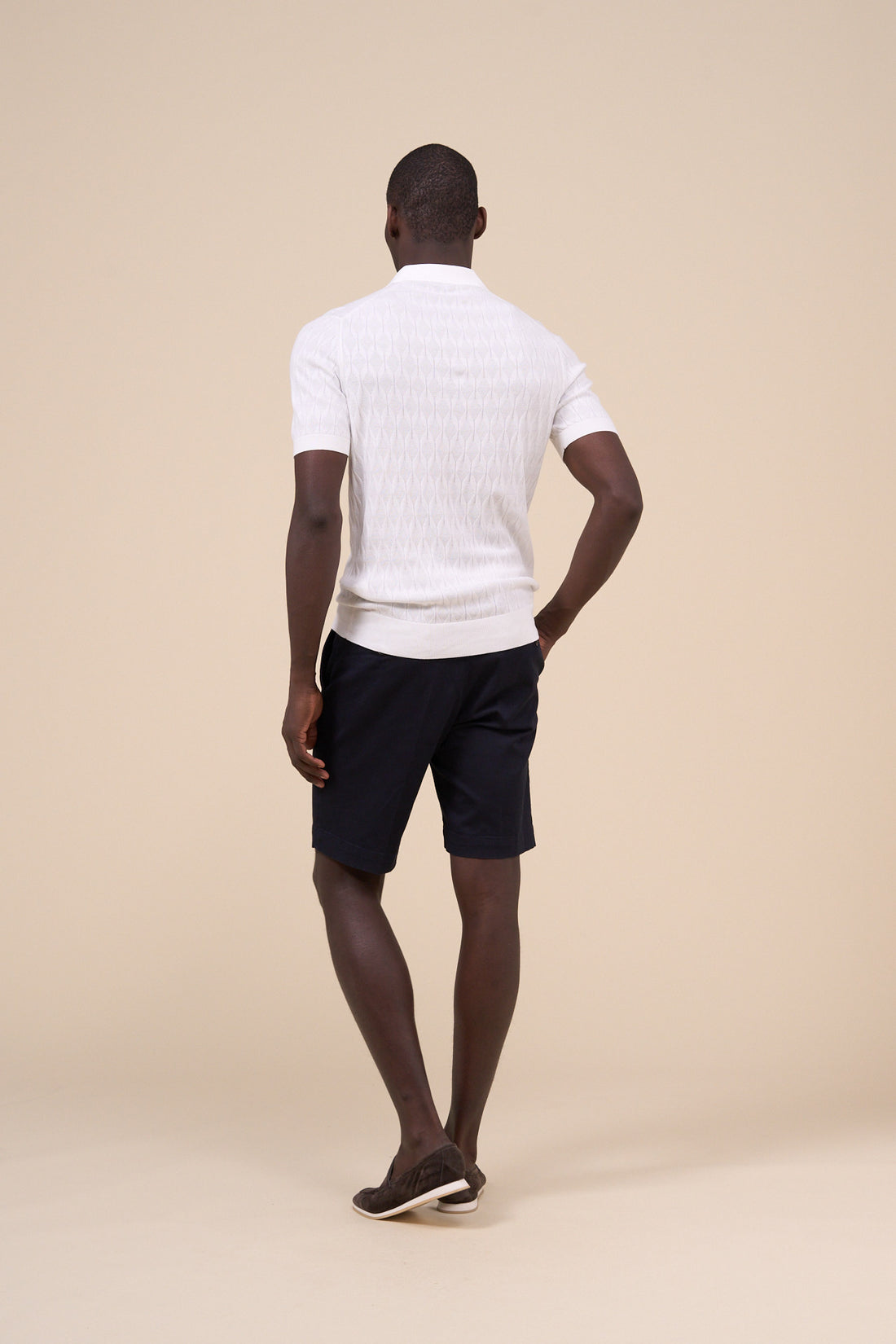 RUMBA WHITE COTTON KNIT POLO