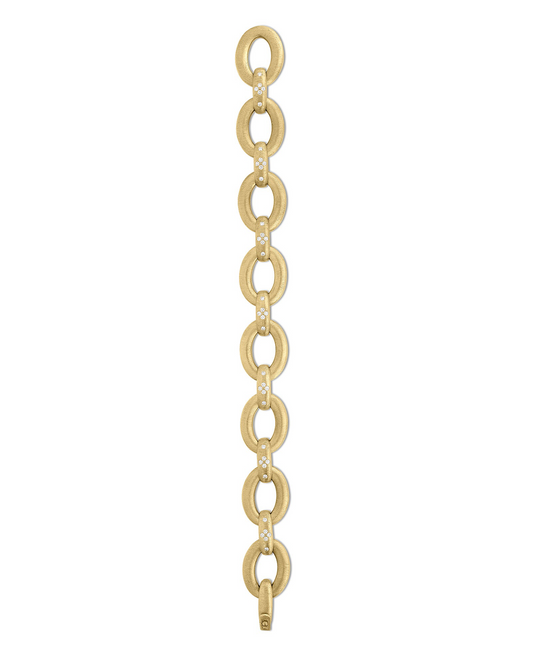 18K YG DUCHESSA SM OVAL LINK BRACELET WITH DIAMONDS