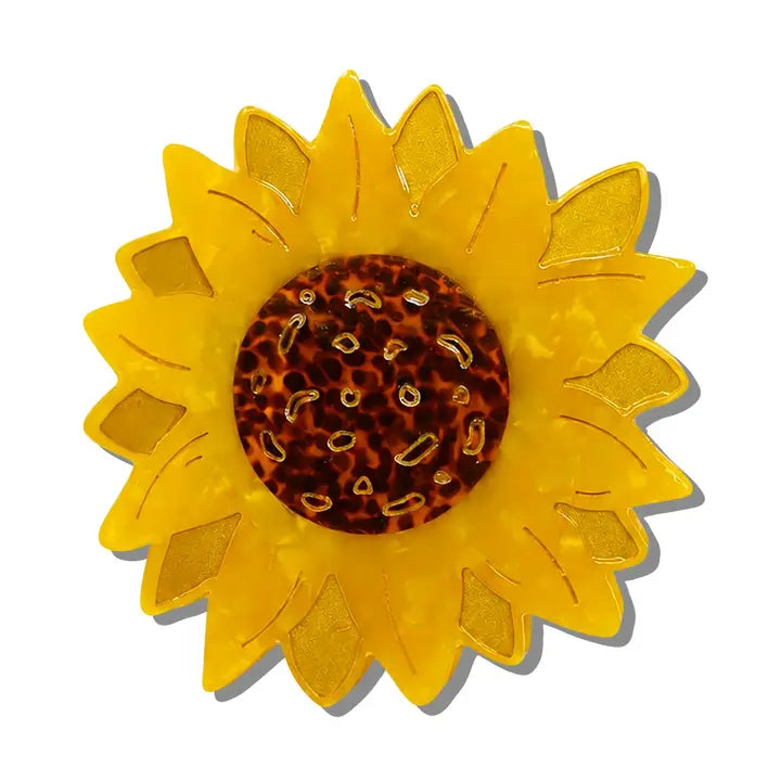 HAND PAINTED SUNFLOWER CLAW CLIP