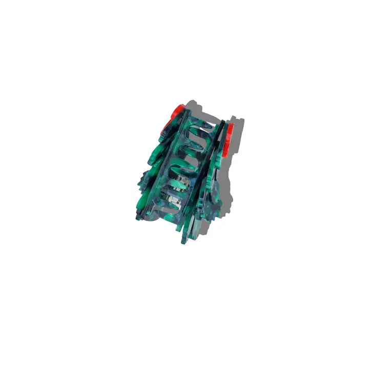 HAND PAINTED ORIGAMI HOLIDAY TREE CLAW CLIP-GREEN