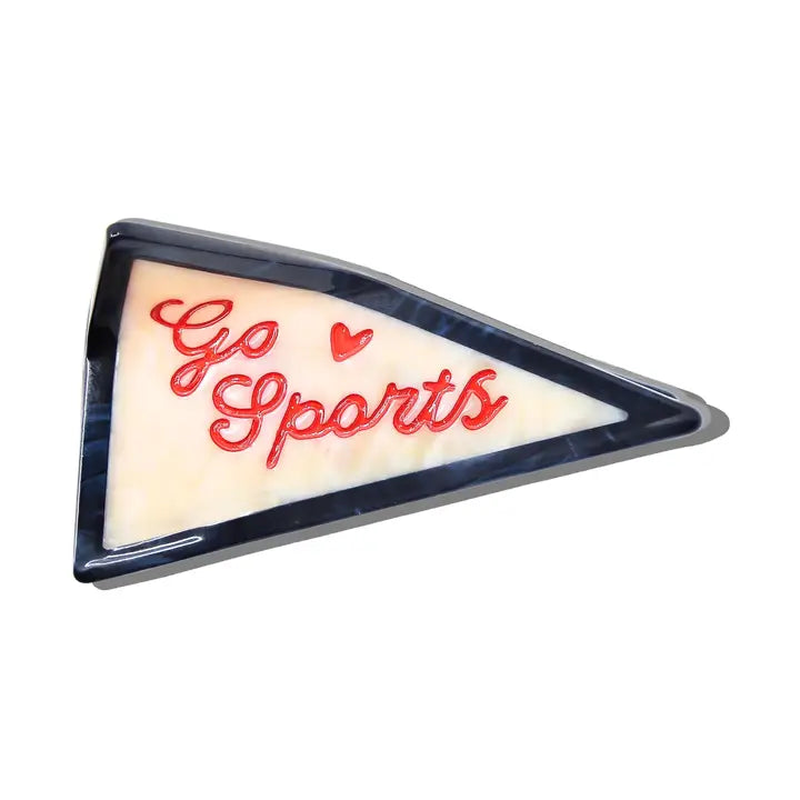 HAND PAINTED GO SPORTS PENDANT FLAG HAIR CLIP