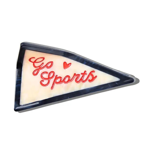 HAND PAINTED GO SPORTS PENDANT FLAG HAIR CLIP