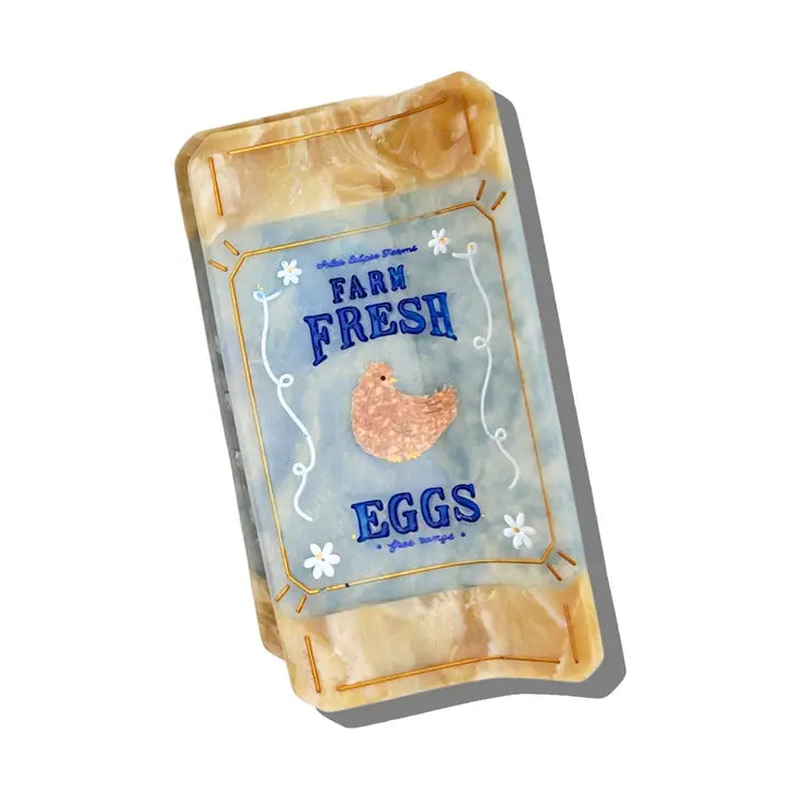 HAND PAINTED FARM FRESH EGGS CLAW CLIP