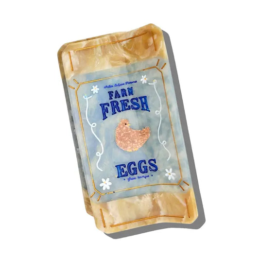 HAND PAINTED FARM FRESH EGGS CLAW CLIP