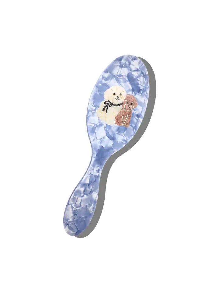 HAND PAINTED PUPPY FRIENDS AMAZING HAIR DAY BRUSH