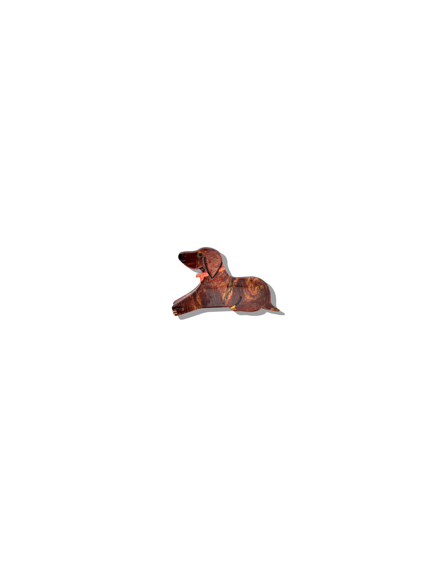 HAND-PAINTED MINI DACHSHUND CLAW HAIR CLIP