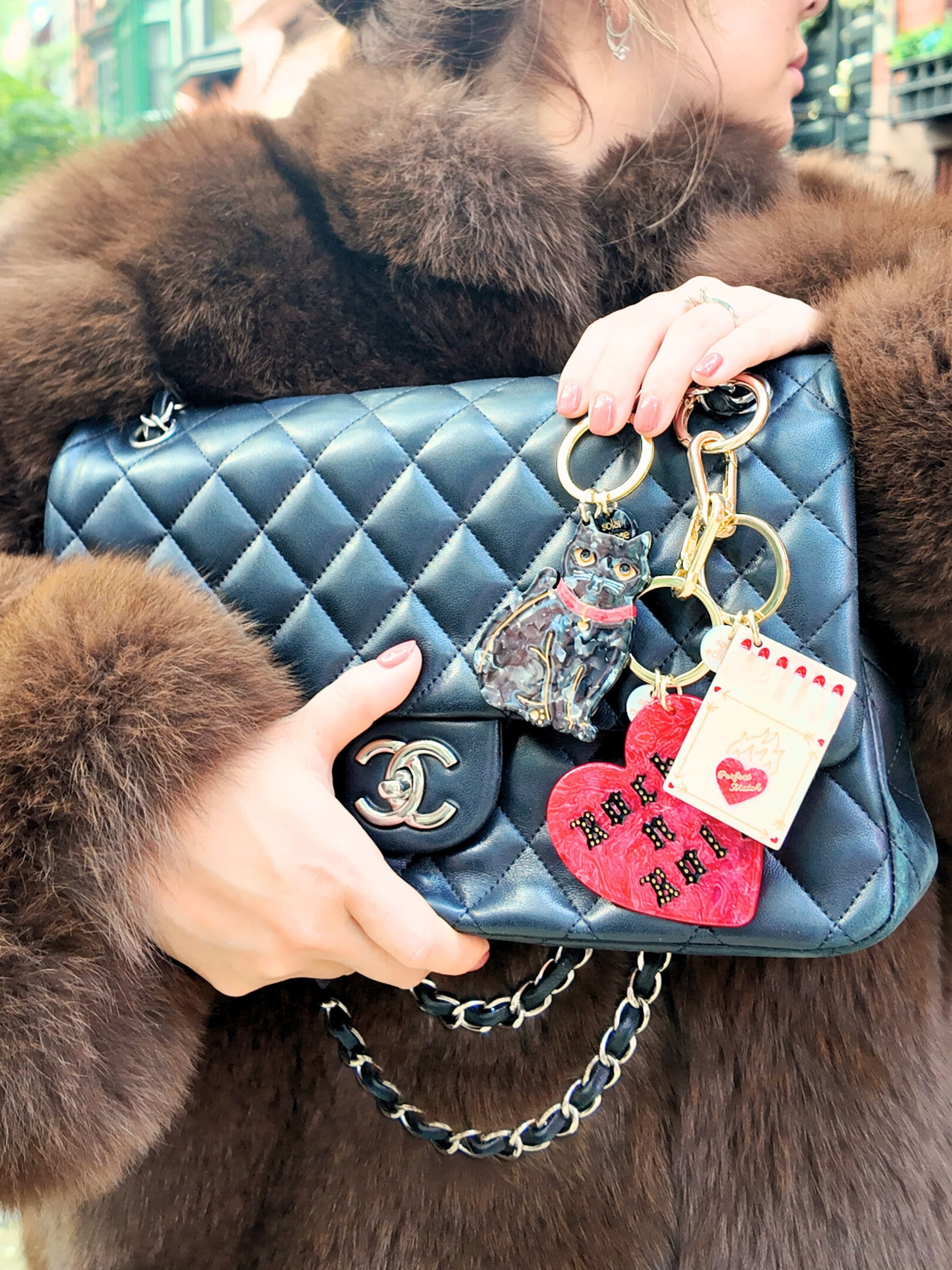 HAND-PAINTED MATCHBOX BAG CHARM + KEYCHAIN