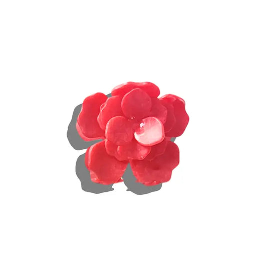 HAND PAINTED ORIGAMI GARDENIA FLOWER HAIR CLIP-RED